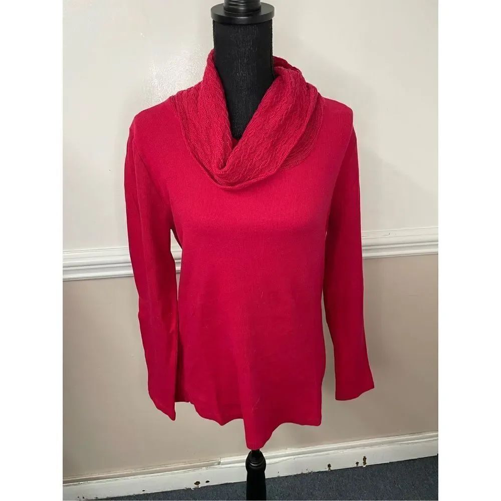 Rafaella Red Cowl Neck Sweater Size Large